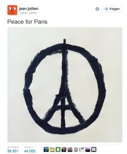 Jean Julliens Logo "Peace for Paris" wurde über 58.000 Mal geteilt (Foto: Screenshot)